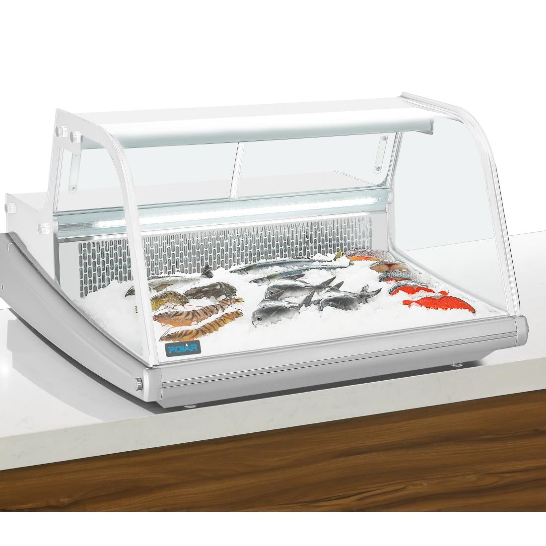 Polar Counter Top Serve Over Fish Display Unit White - 915mm