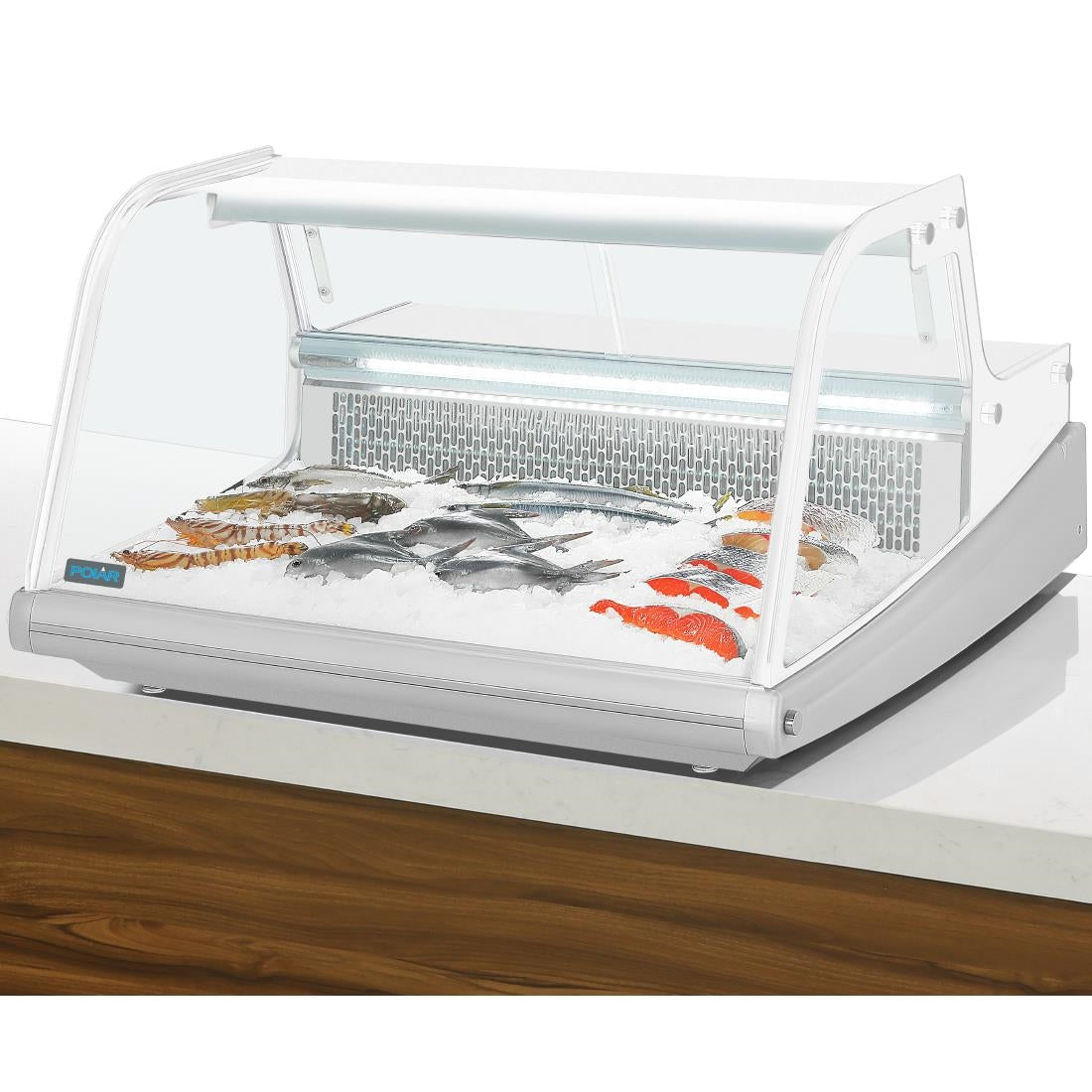 Polar Counter Top Serve Over Fish Display Unit White - 915mm