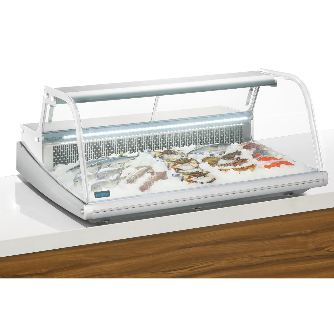 Polar Counter Top Serve Over Fish Display Unit White - 1245mm