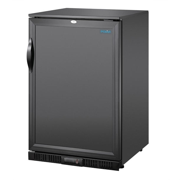 Polar G-Series Back Bar Cooler with Single Solid Hinged Door Black - 850mm