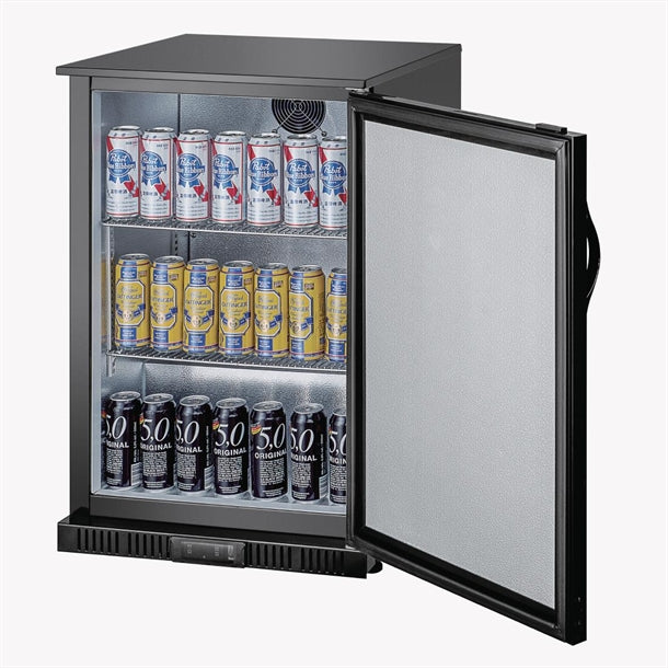 Polar G-Series Back Bar Cooler with Single Solid Hinged Door Black - 850mm