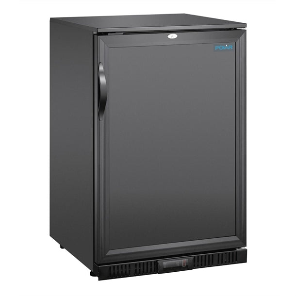 Polar G-Series Back Bar Cooler with Single Solid Hinged Door Black - 850mm