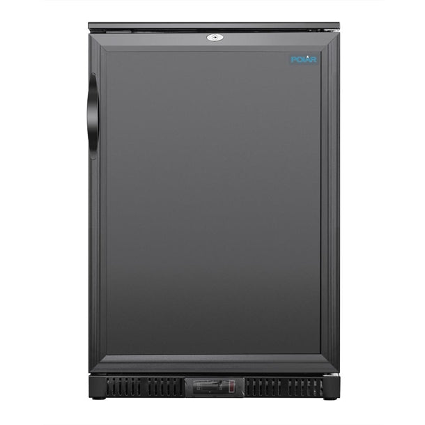 Polar G-Series Back Bar Cooler with Single Solid Hinged Door Black - 850mm