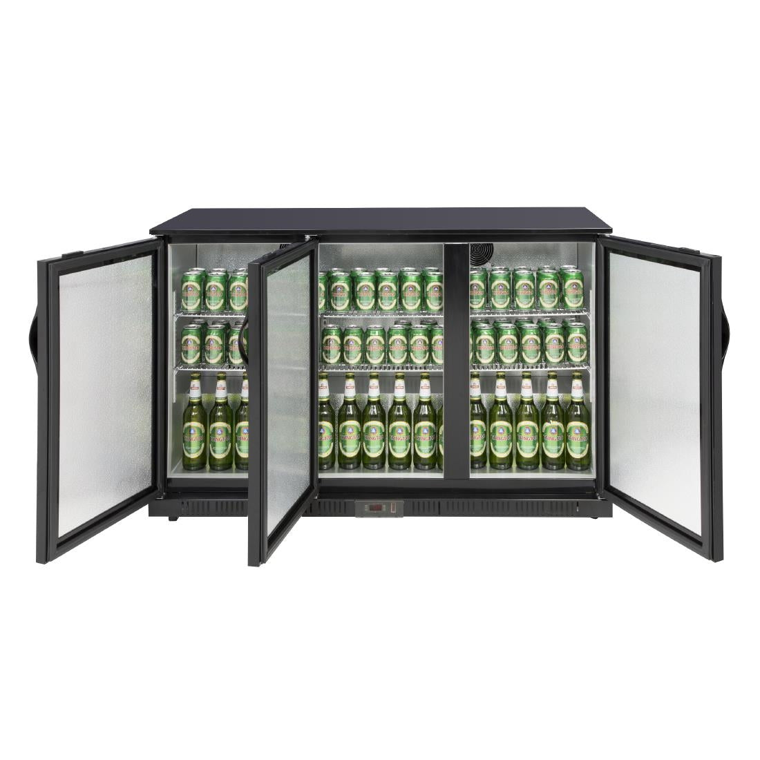 Polar G-Series Back Bar Cooler with Triple Solid Hinged Doors Black - 850mm