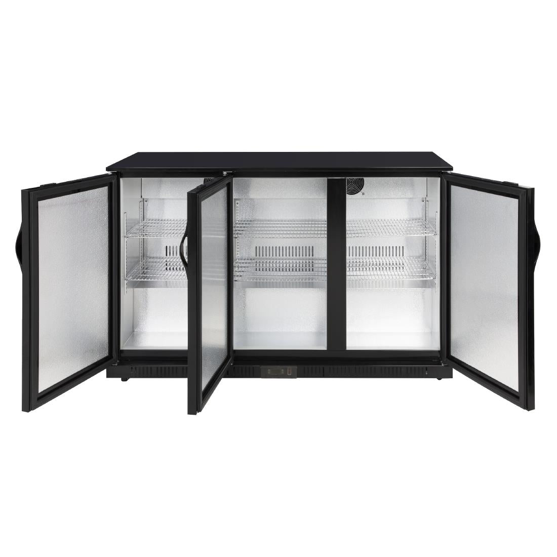 Polar G-Series Back Bar Cooler with Triple Solid Hinged Doors Black - 850mm