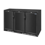 Polar G-Series Back Bar Cooler with Triple Solid Hinged Doors Black - 850mm