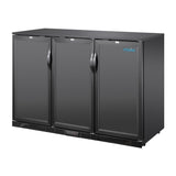 Polar G-Series Back Bar Cooler with Triple Solid Hinged Doors Black - 850mm