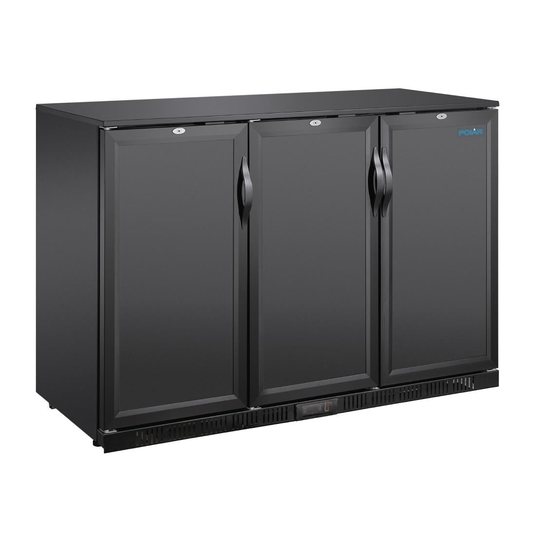 Polar G-Series Back Bar Cooler with Triple Solid Hinged Doors Black - 850mm