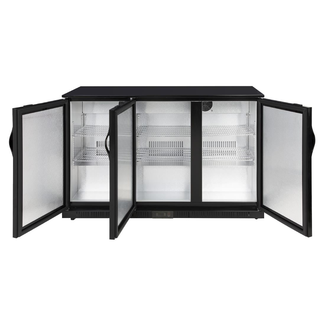 Polar G-Series Back Bar Cooler with Triple Solid Hinged Doors Black - 850mm