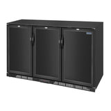 Polar G-Series Back Bar Cooler with Triple Solid Hinged Doors Black - 850mm