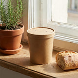PakMax 96mm Kraft Paper Lid Fit for 8/12/16oz Paper Deli Container - DELI-96-KP-LID