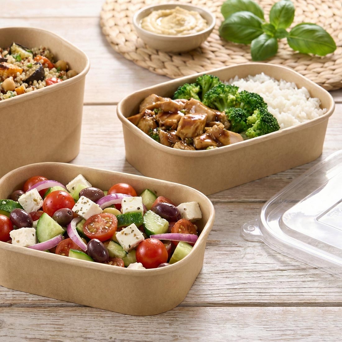 PakMax 1000ML Kraft Paper Rectangular Bowl - KPRB-1000-120
