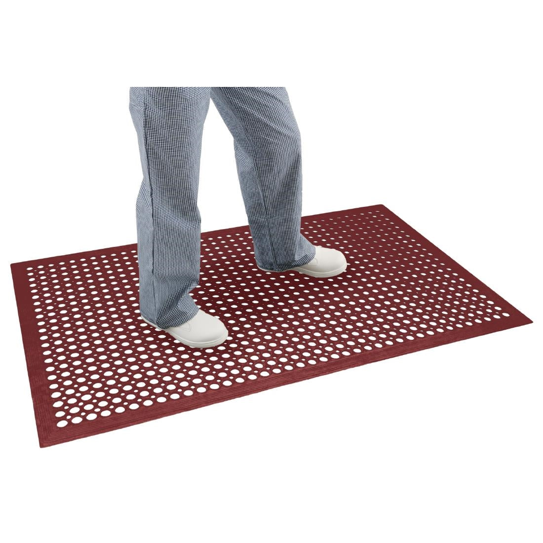 EDLP - Jantex Rubber Grease-resistant Anti-Fatigue Mat Red 0.9x1.5m