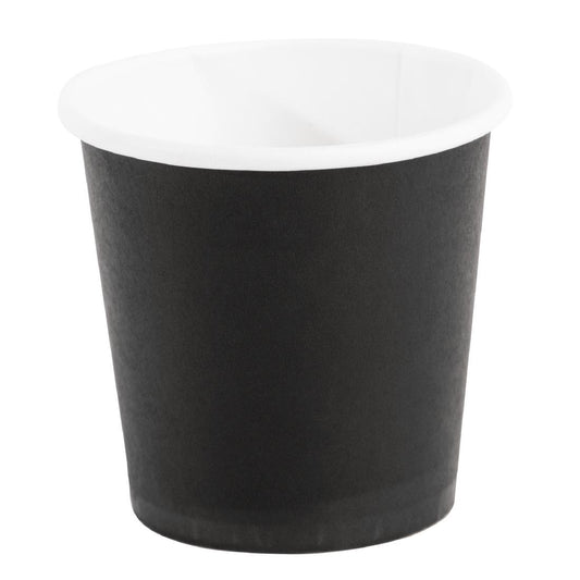 Fiesta Recyclable Espresso Cups Single Wall Black - 114ml 4oz (Box 1000)