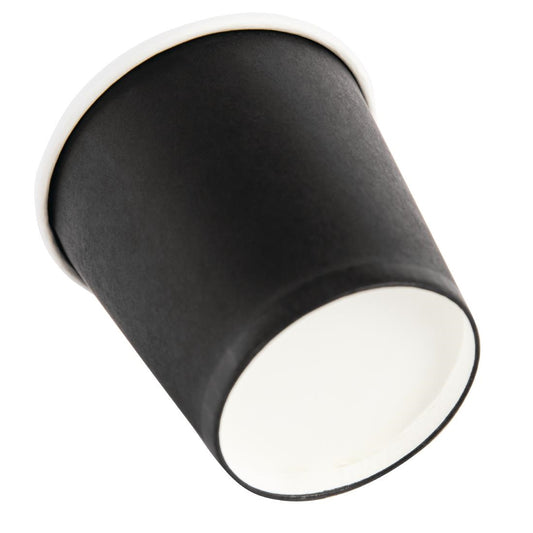 Fiesta Recyclable Espresso Cups Single Wall Black - 114ml 4oz (Sleeve 50)