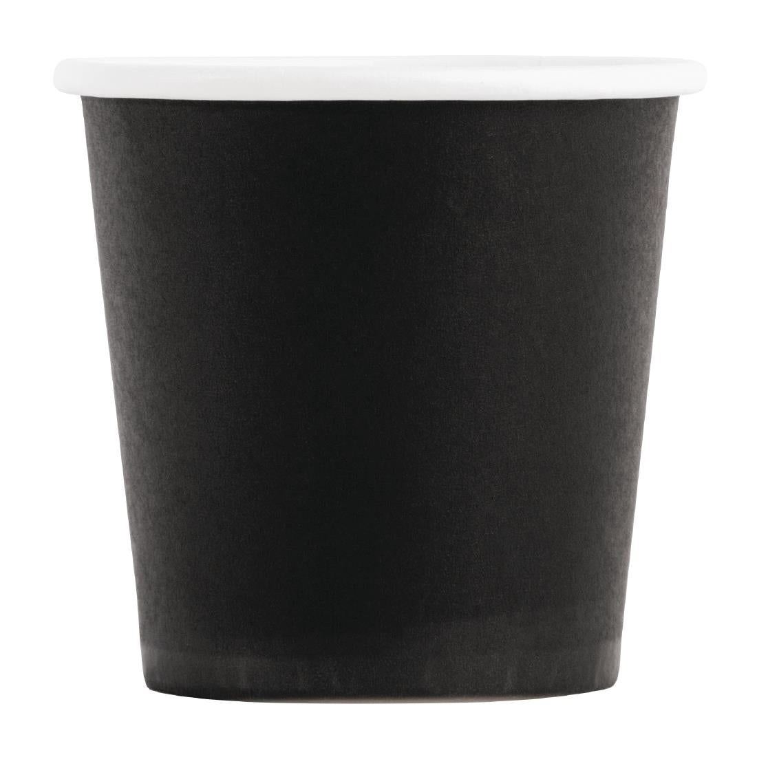 Fiesta Recyclable Espresso Cups Single Wall Black - 114ml 4oz (Sleeve 50)