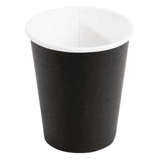 Fiesta Recyclable Hot Cups Single Wall Black - 228ml (8oz) (Box 1000)