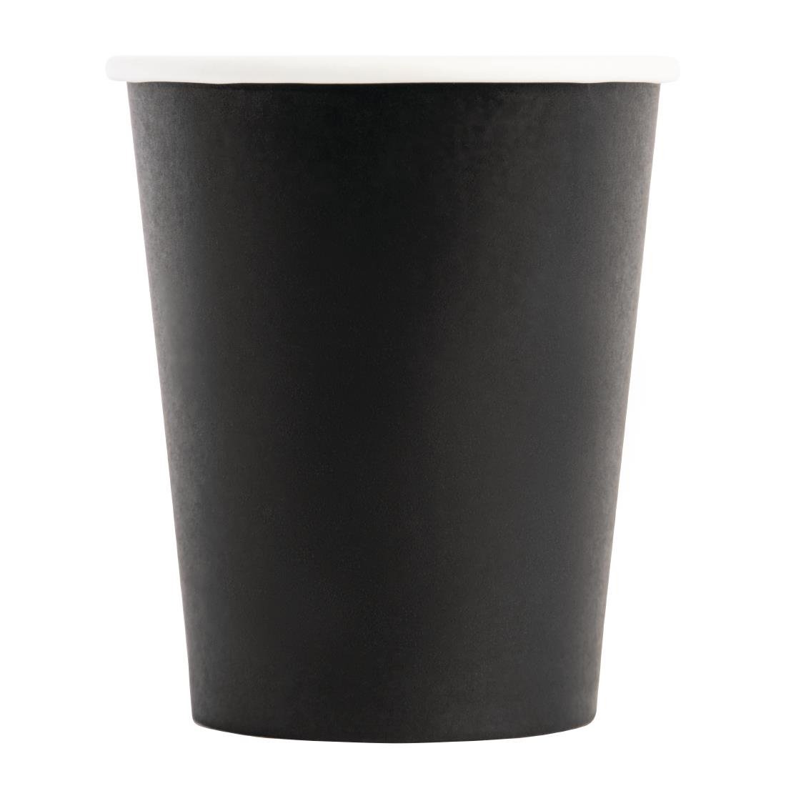 Fiesta Recyclable Hot Cups Single Wall Black - 228ml (8oz) (Sleeve 50)