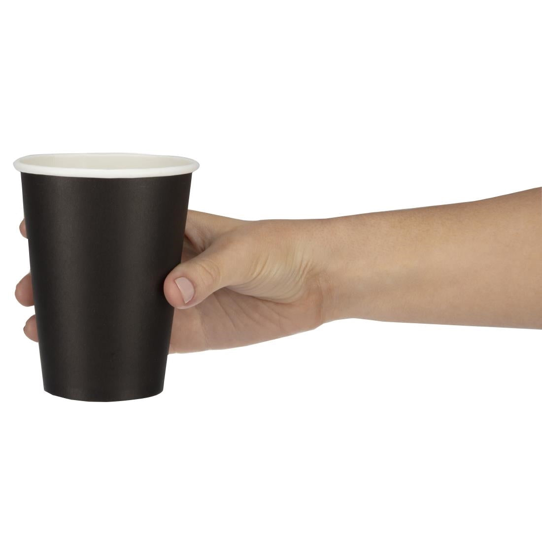 Fiesta Recyclable Hot Cups Single Wall Black - 340ml (12oz) (Sleeve 1000)