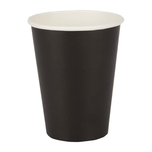 Fiesta Recyclable Hot Cups Single Wall Black - 340ml (12oz) (Sleeve 1000)