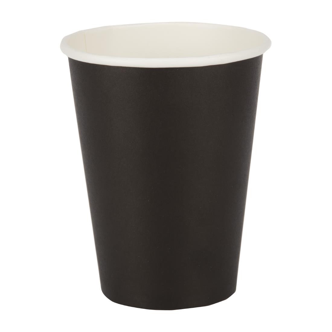 Fiesta Recyclable Hot Cups Single Wall Black - 340ml (12oz) (Sleeve 50)