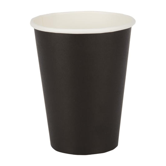 Fiesta Recyclable Hot Cups Single Wall Black - 340ml (12oz) (Sleeve 50)