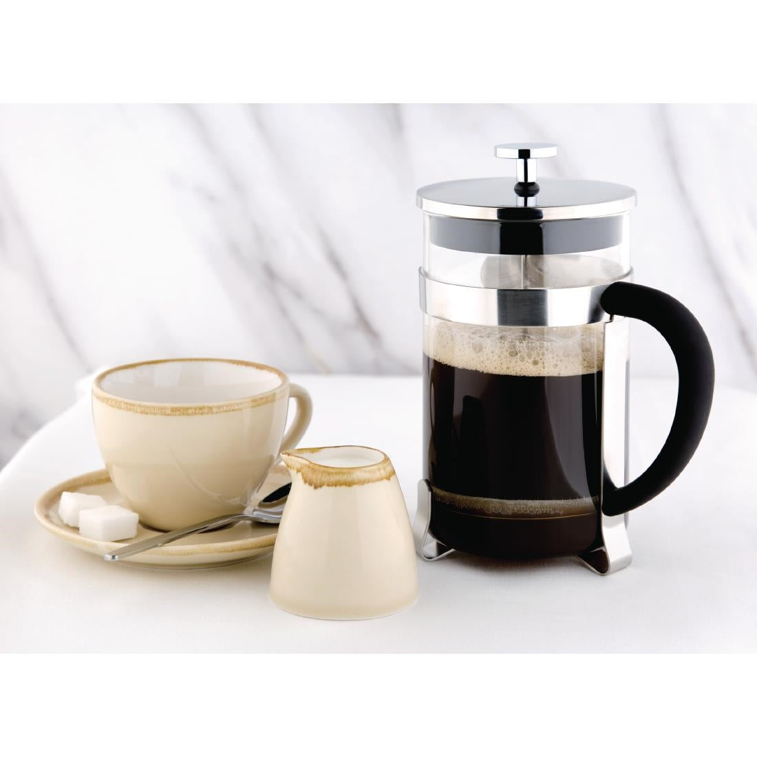 Olympia Contemporary Cafetiere St/St - 6 cup 800ml