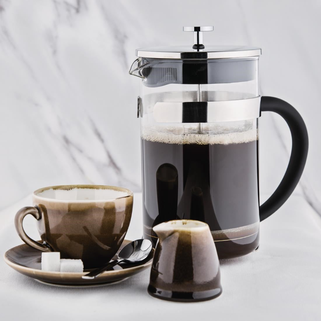 Olympia Contemporary Cafetiere St/St - 12 cup 1500ml