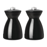 Olympia dark wood salt and pepper mill set black