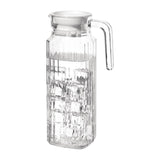 Olympia Ribbed Glass Jug with lid - 1Ltr (Box 6)