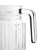 Olympia Ribbed Glass Jug with lid - 1Ltr (Box 6)