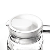Olympia Ribbed Glass Jug with lid - 1Ltr (Box 6)