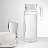 Olympia Ribbed Glass Jug with lid - 1Ltr (Box 6)