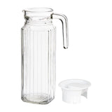 Olympia Ribbed Glass Jug with lid - 1Ltr (Box 6)