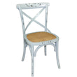 Bolero Wooden Dining Chair with Cross Backrest (Box 2) Antique Blue Wash