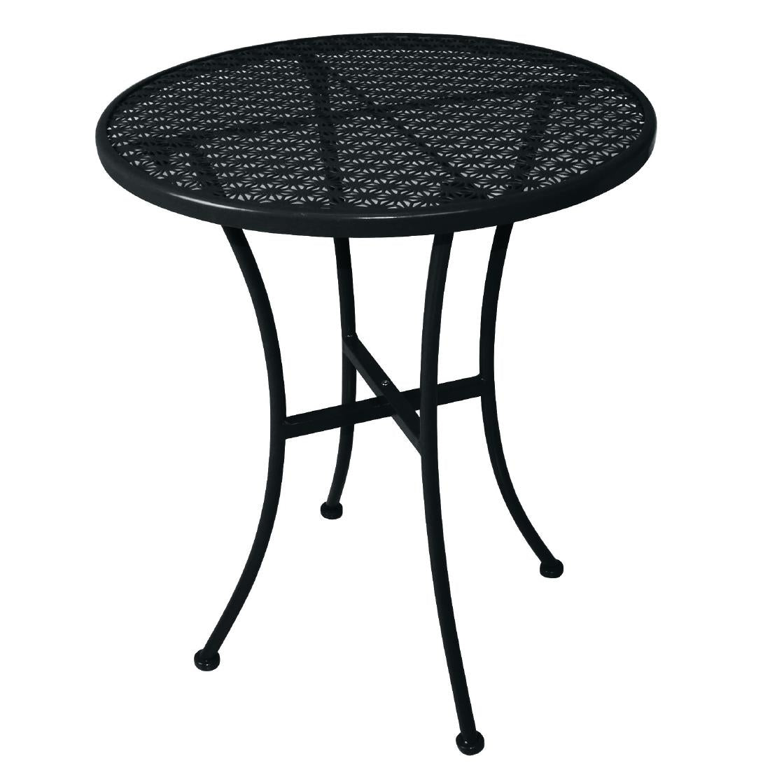 Black Steel Patterned Bistro Table 600mm Round