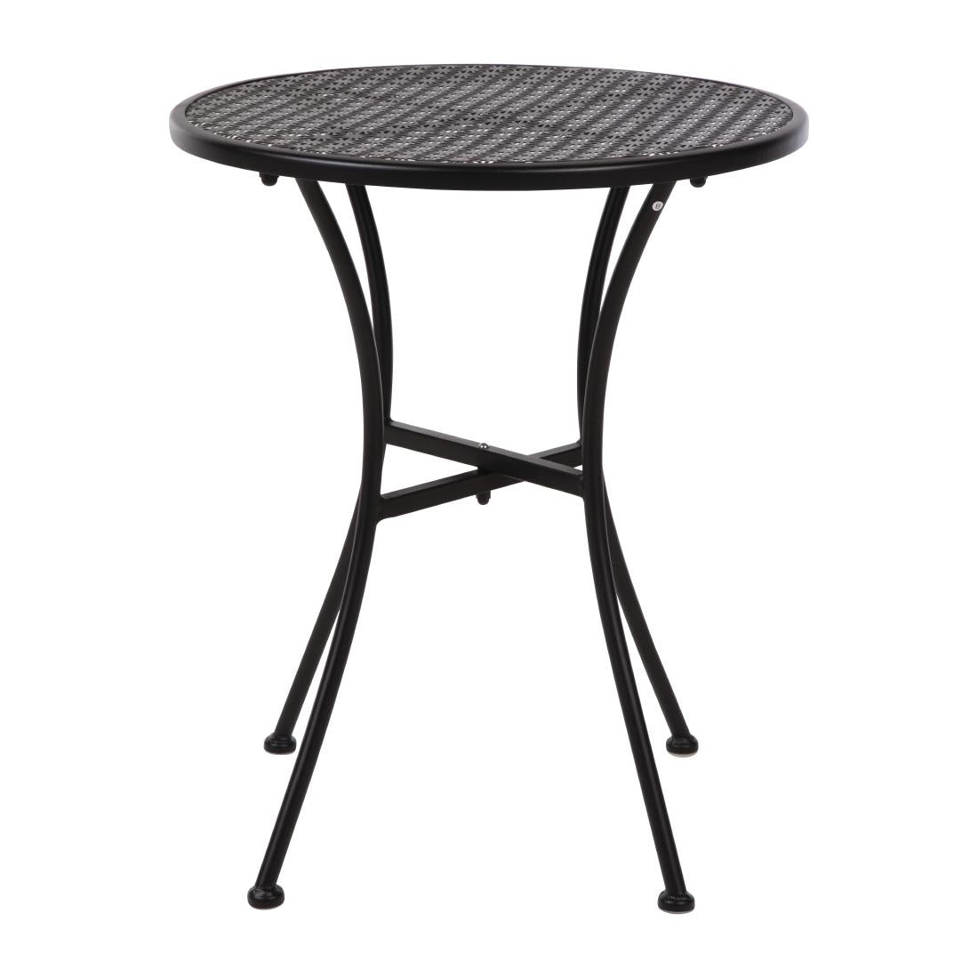 Black Steel Patterned Bistro Table 600mm Round