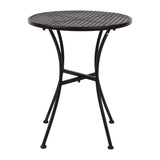 Black Steel Patterned Bistro Table 600mm Round