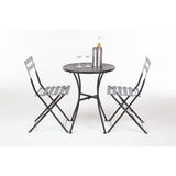 Black Steel Patterned Bistro Table 600mm Round