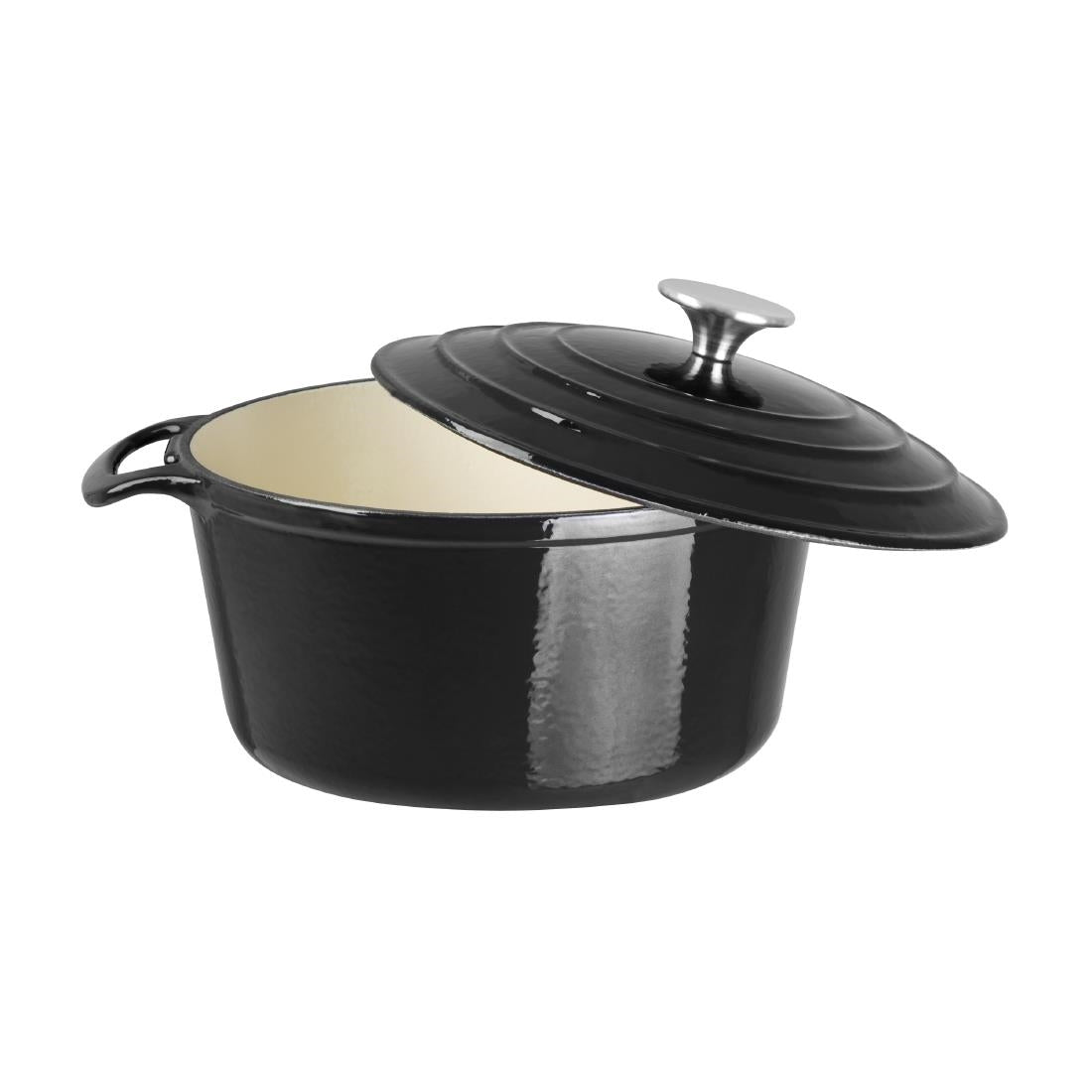 Vogue Round Casserole Black - 205mm 3 1/5Ltr 108fl oz