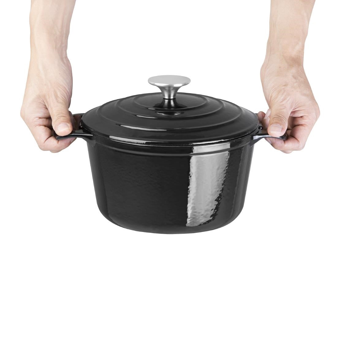 Vogue Round Casserole Black - 205mm 3 1/5Ltr 108fl oz