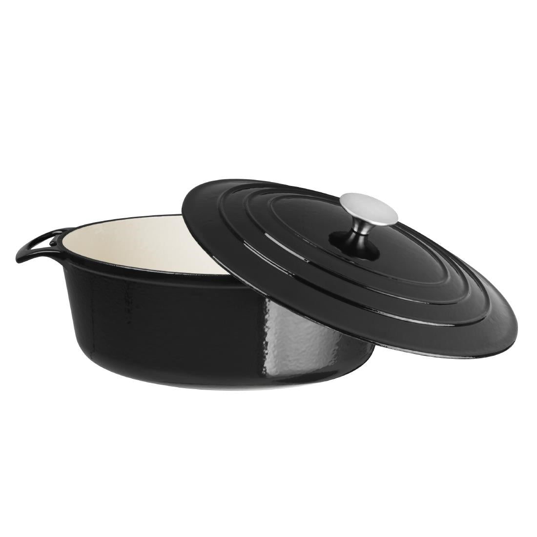 Vogue Oval Casserole Black - 110x243x295mm 5Ltr 169fl oz