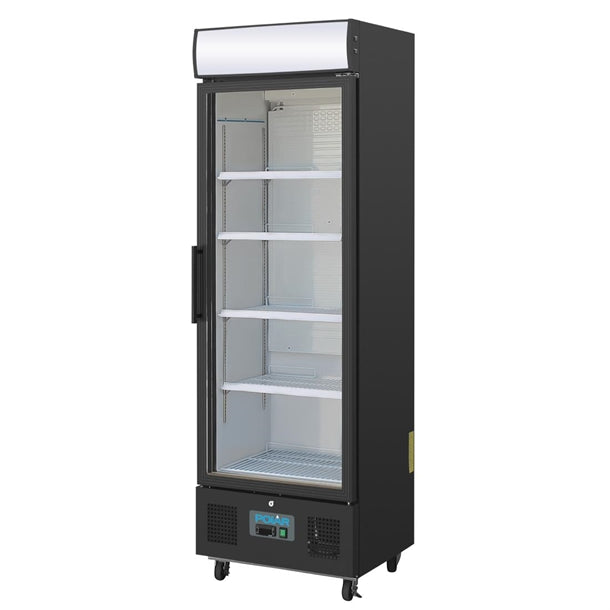 Polar G-Series Upright Display Fridge Black - 368Ltr