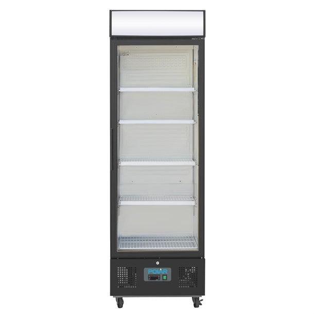 Polar G-Series Upright Display Fridge Black - 368Ltr