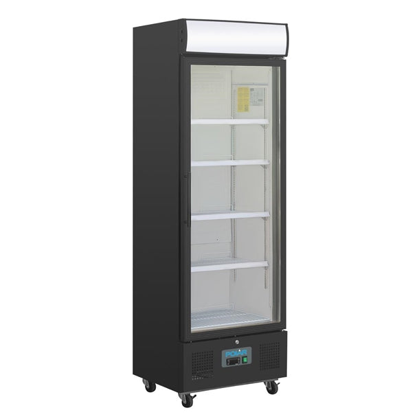 Polar G-Series Upright Display Fridge Black - 368Ltr