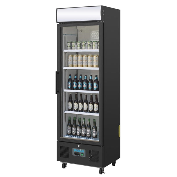 Polar G-Series Upright Display Fridge Black - 368Ltr