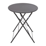 Bolero Black Pavement Style Steel Table 600mm Round