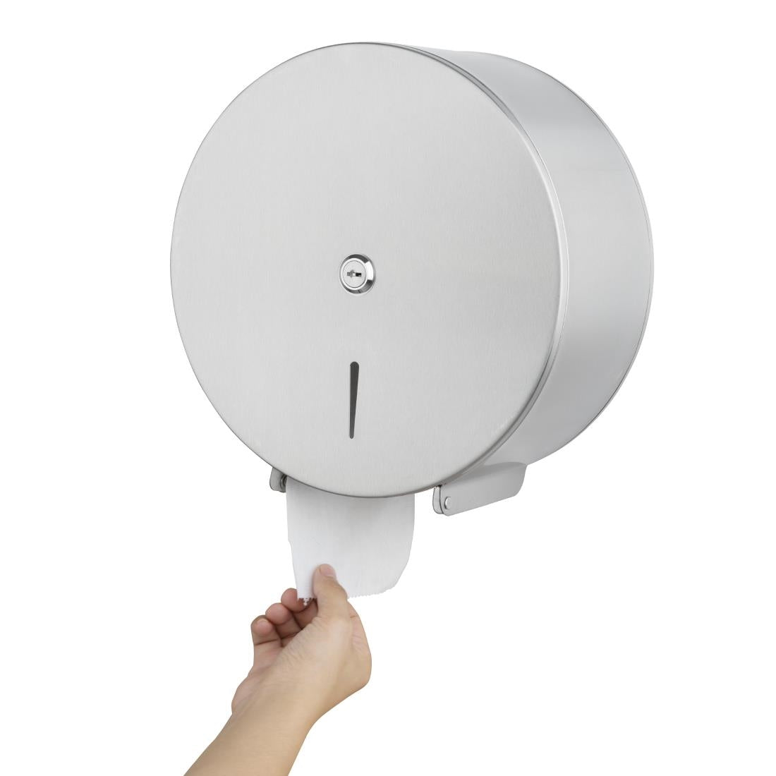 Jantex Stainless Steel Jumbo Roll Tissue Dispenser Satin Finish St/St 304