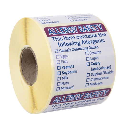 Vogue Allergen Food Labels - 51mm 2" (Roll 500)