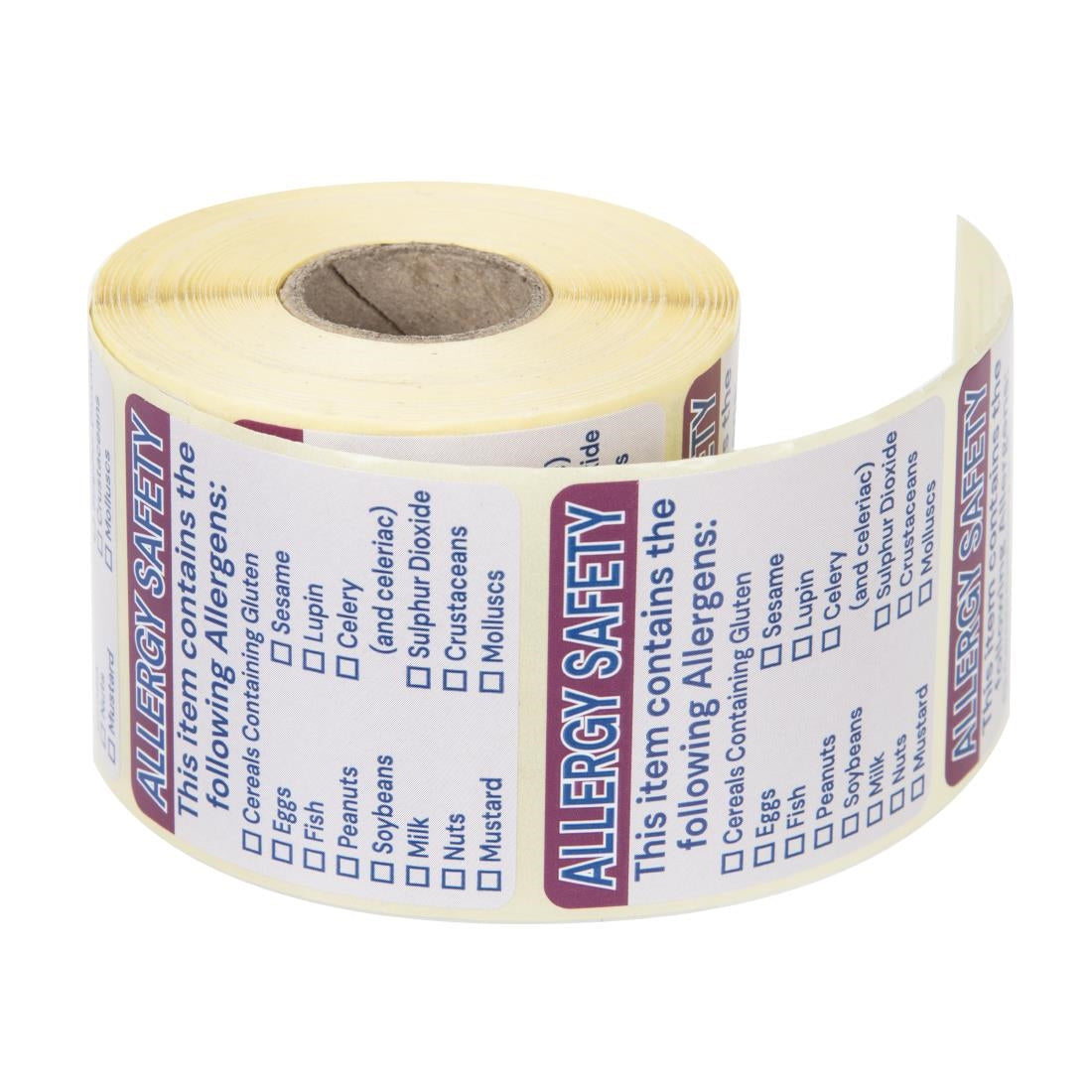 Vogue Allergen Food Labels - 51mm 2" (Roll 500)